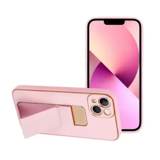 Slika TORBICA FORCELL LEATHER KICKSTAND - IPHONE 13 pink