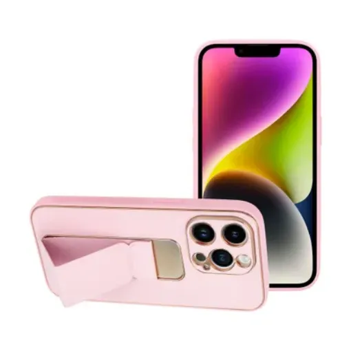 Slika TORBICA FORCELL LEATHER KICKSTAND - IPHONE 14 PRO pink