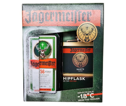 Slika JAGERMEISTER 0,7 l poklon kutija+ z.pljoska